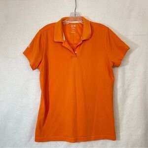 Adidas orange sherbet Climacool ladies short sleeve golf polo shirt XL​​​​​​​
